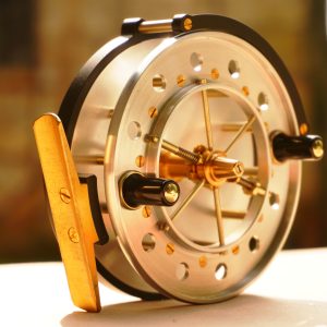 Chris Lythe 'The Spitfire' 4" centre pin reel. Right Hand Wind model.