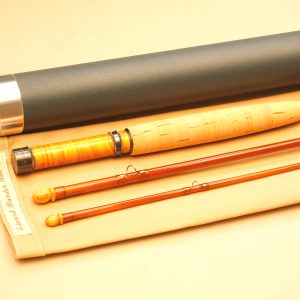 Barder Rod Co Fibreglass 7½’ #4-weight 3-piece fly rod.